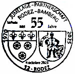Sonderstempel 55 Jahre St&auml;dtepartnerschaft Bamberg-Rodez