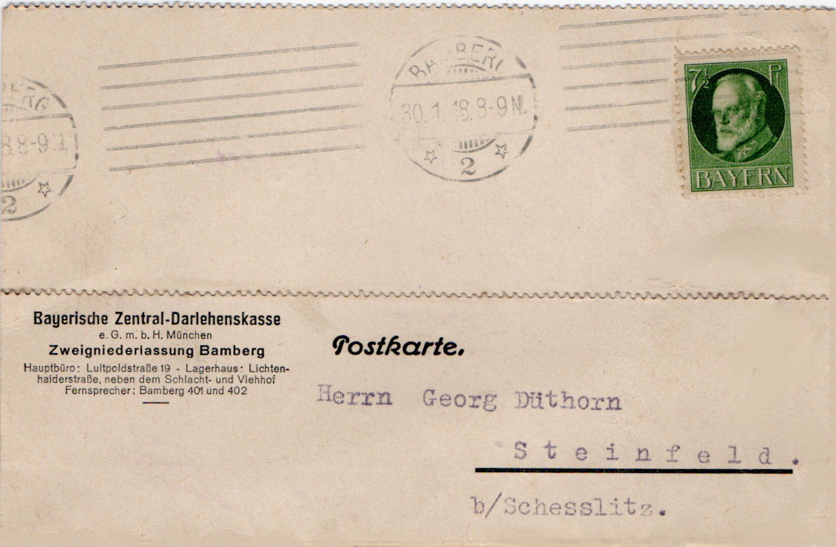 Bay. Zentral-Darlehenskasse 1918