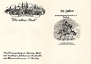 Faltblatt und Stempel 90 Jahre Verein