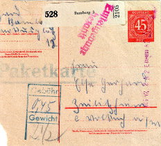 Postkarte P955 als Notpaketkarte