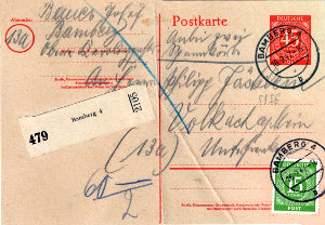 Postkarte P955 als Paketkarte