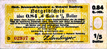 Baumwollspinnerei 0,84 Goldmark