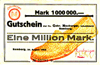 Neuburger Schuhfabrik 1 Million Mark
