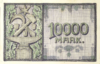 10 000 Mark Rückseite 1923 Entwurf 1