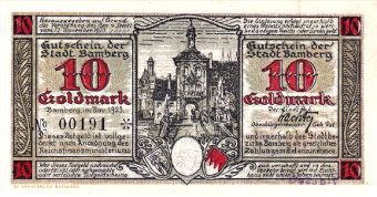 10 Goldmark Rückseite 1923