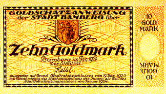 10 Goldmark Schatzanweisung Vorderseite 1924