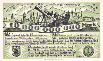 10 Milliarden Mark Rückseite 1923
