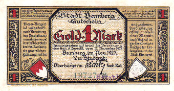 1 Goldmark Vorderseite 1923