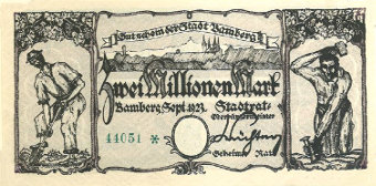 2 Millionen Mark Vorderseite 1923