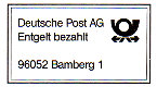 Postamt 1 PLZ 96052