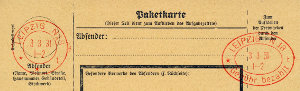 Paketkartenfreistempler 1931