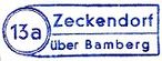 Zeckendorf Poststellen-Stempel 1957